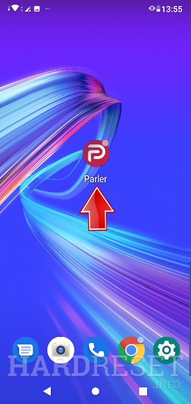 Показана стрелка приложения Parler