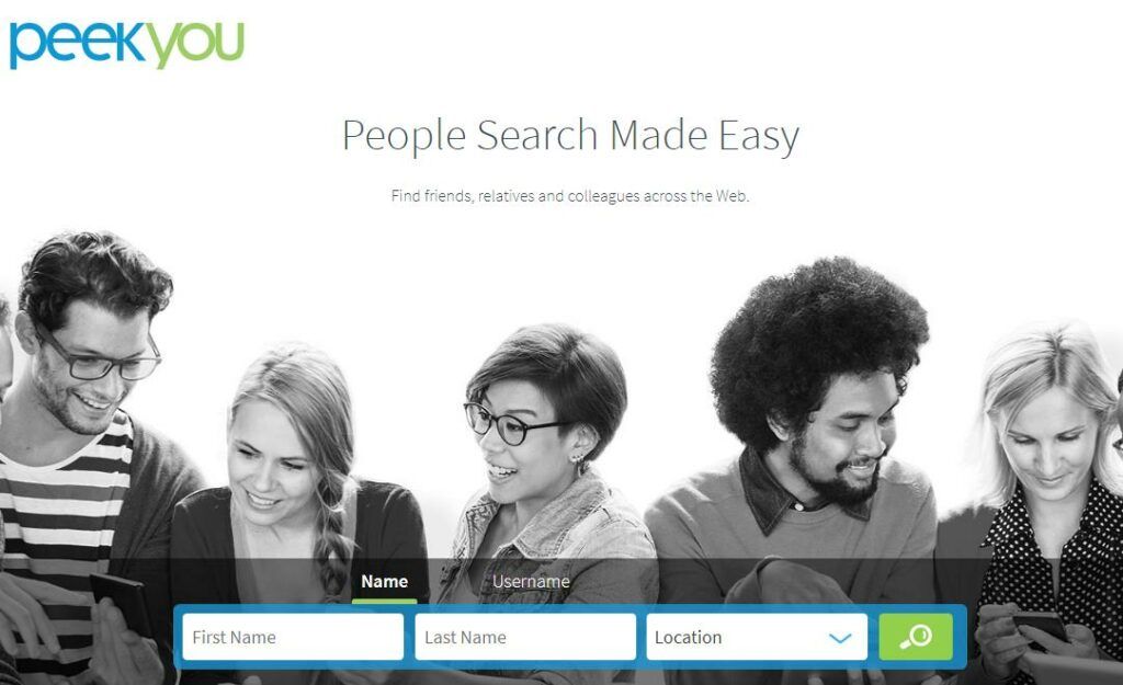 el mejor sitio web y motor de búsqueda de personas: PeekYou
