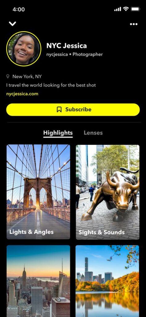 Highlights-Beispiel in Snapchat erstellen