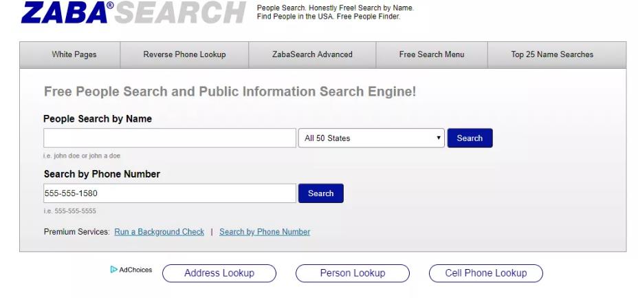 best people search website and engine-ZabaSearch