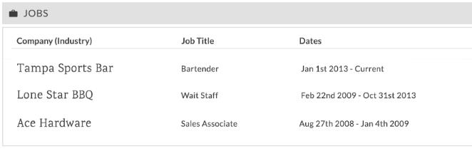 Job information found by truthfinder