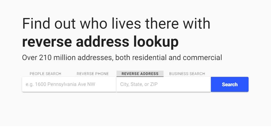 whitepages reverse address search to find people