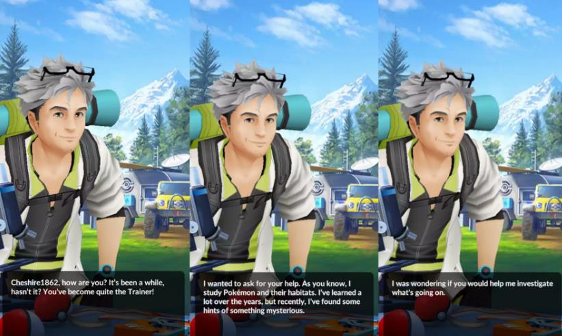 Professor Willow provides you with the tasks in "Pokemon Go"