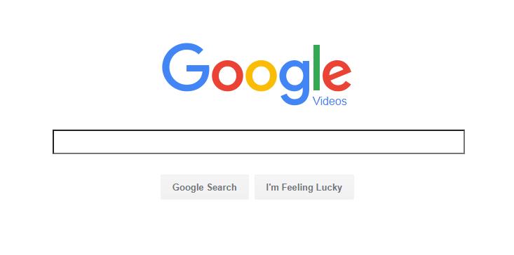 Screenshot of Google video search page