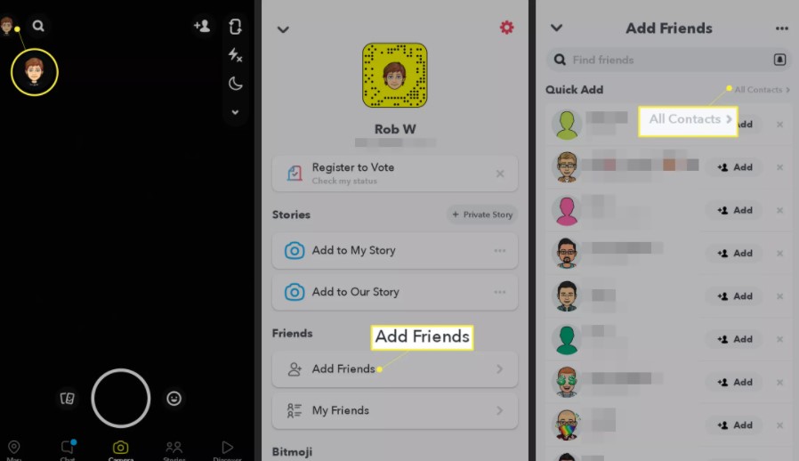 Comment ajouter des amis sur Snapchat