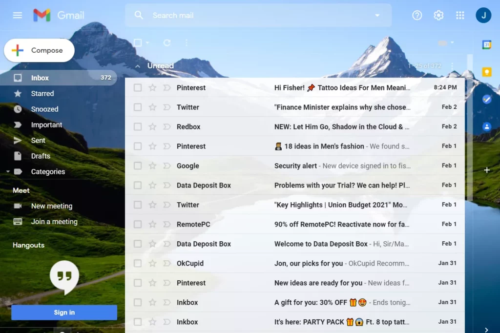 Unread Gmail messages
