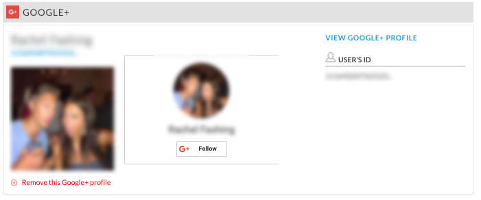 Capture d'écran du profil du compte Google+