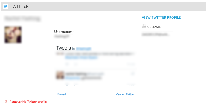Скриншот социальной учетной записи Twitter