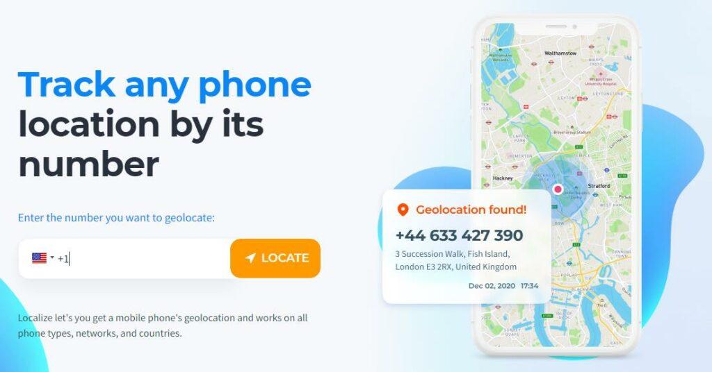Enter the mobile number to track the location of the phone