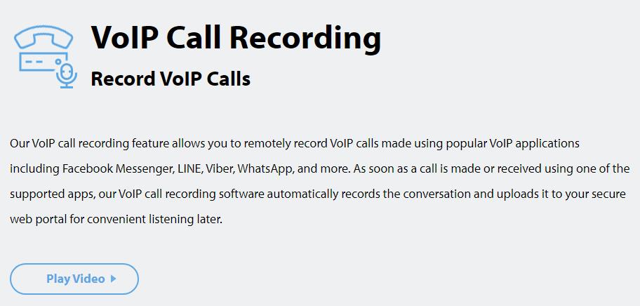 FlexiSPY function: voip call recording