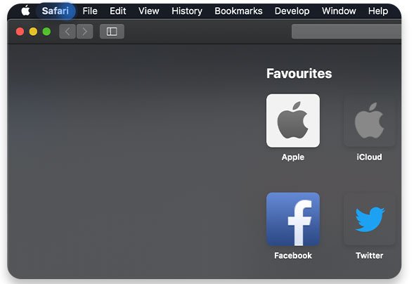 Abra Safari en su Macbook y haga clic en Safari en el menú principal