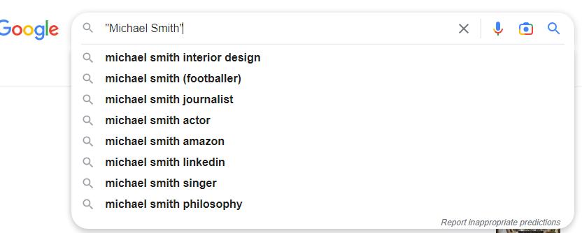 Michael Smith Google Search Example