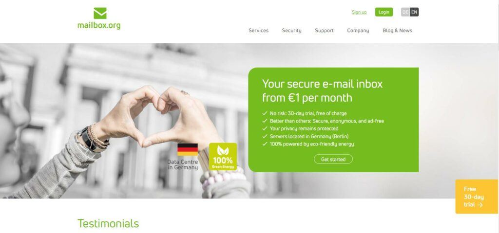 Mailbox.org - Servicio de cuenta de correo electrónico seguro
